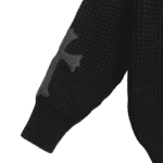 Chrome Hearts Leather Cross Patch Cashmere Sweater (Black)