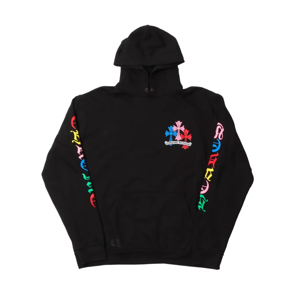 BLACK & MULTICOLOR 'CROSS CEMETERY' CHROME HEARTS HOODIE